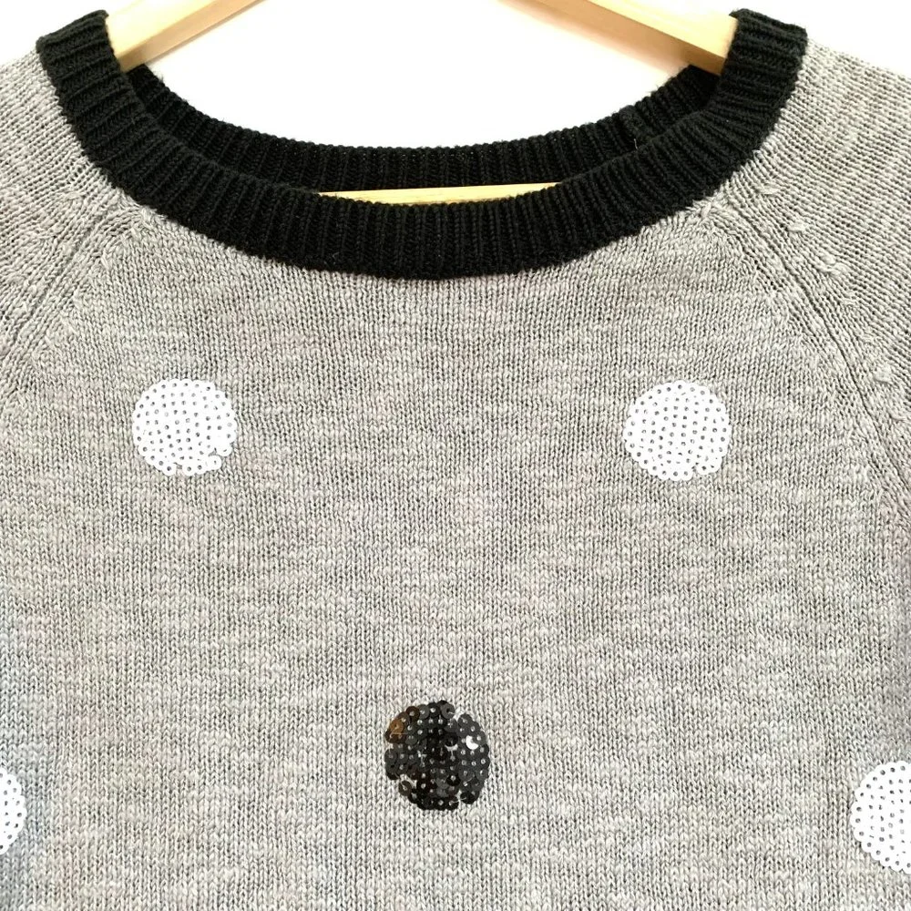 Justice Girls Polka Dot Sequin Knit Sweater